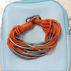 Jewelry - metal and orange rope bracelet Jewelry - metal and orange rope bracelet
